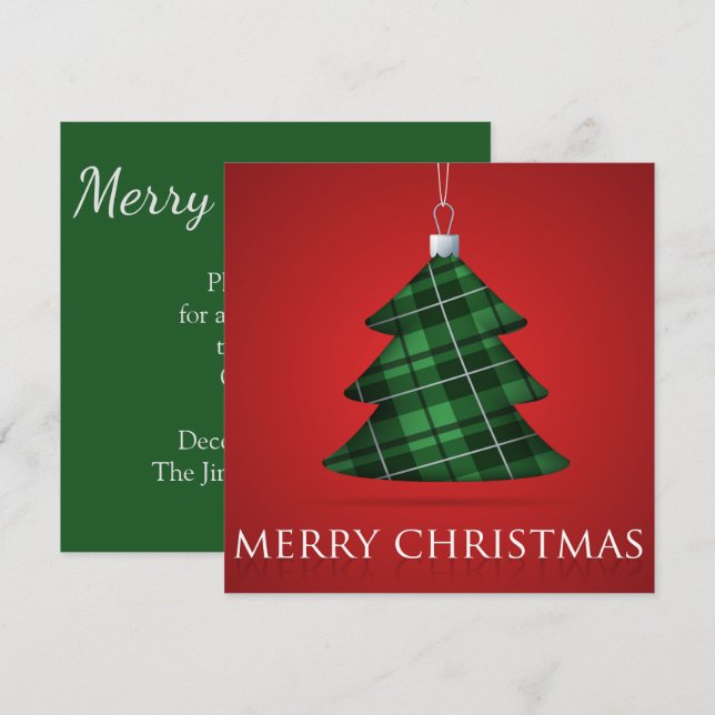 Tartan Christmas bauble Invitation (Front/Back)