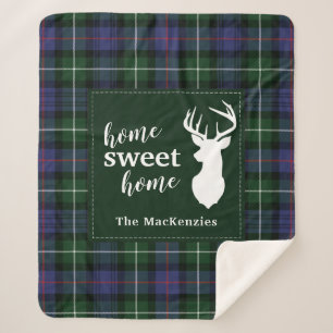 Tartan Christmas Plaid Clan MacKenzie Personalized Sherpa Blanket
