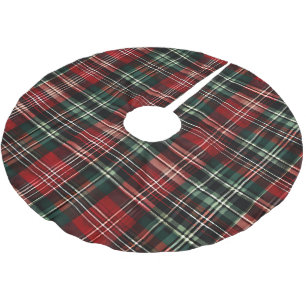 Tartan Christmas Tree Base Cover Up Brushed Polyester Tree Skirt