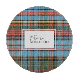 Tartan Clan Anderson Plaid Check Custom Cutting Board