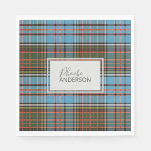 Tartan Clan Anderson Plaid Check Custom Paper Napkin
