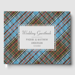 Tartan Clan Anderson Plaid Multicolor Chequered Guest Book
