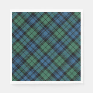 Tartan Clan Campbell Blue Green Chequered Pattern Napkin