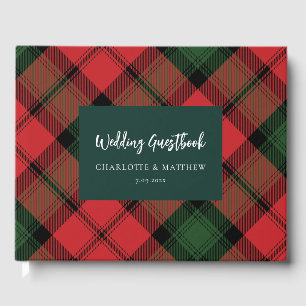 Tartan Clan Kerr Plaid Red Green Chequered Guest Book