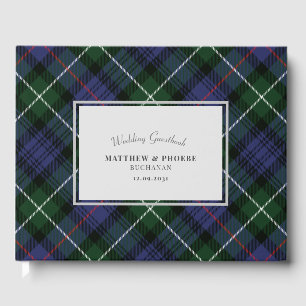 Tartan Clan MacKenzie Plaid Purple Green Check Guest Book