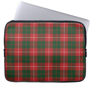 Tartan Clan MacKinnon Plaid Red Green Chequered Laptop Sleeve