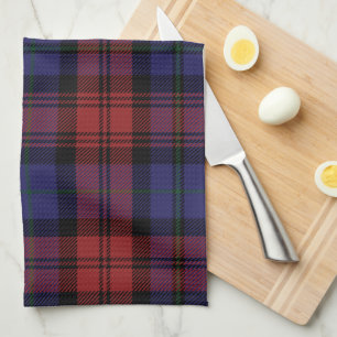 Tartan Clan MacLachlan Plaid Purple Black Check Kitchen Towel
