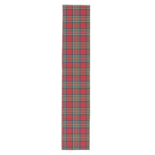 Tartan Clan Stewart Plaid Red Check Pattern Medium Table Runner