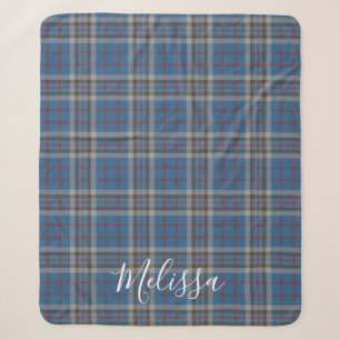 Tartan Clan Thompson Plaid Blue Grey Check personn