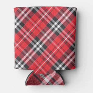 Tartan Cloth Pattern Top View Can Cooler