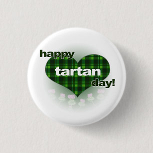 Tartan Day "Heart and Thistles" 1 Inch Round Button