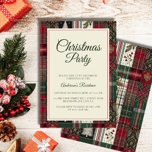 Tartan de Noël Rustique moderne Plaid Invitation
