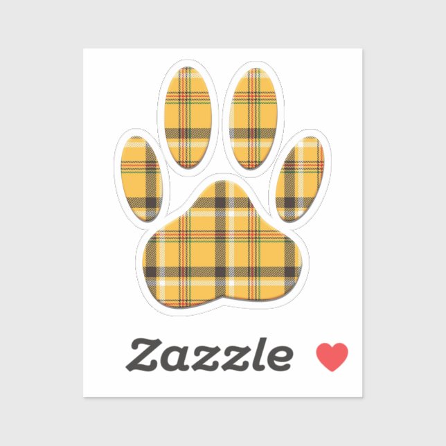 Tartan Dog Paw Print (Sheet)