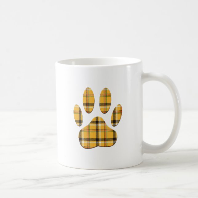 Tartan Dog Paw Print Coffee Mug (Right)