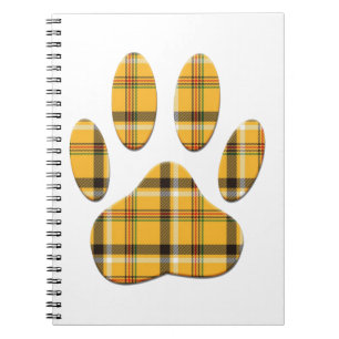 Tartan Dog Paw Print Notebook