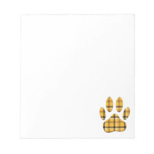 Tartan Dog Paw Print Notepad