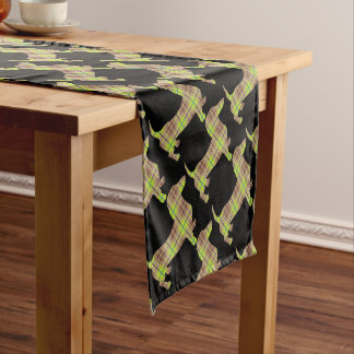 Tartan-Doxie-Green Short Table Runner