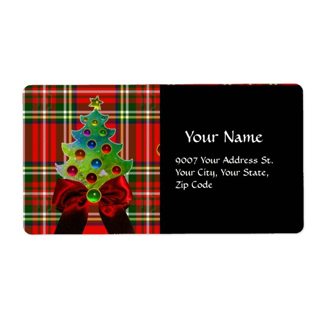 TARTAN ÉCOSSAIS, BOIS ROUGE ET ARBRE DE NOËL (Devant)