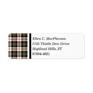 Tartan écossais noir et blanc de clan de