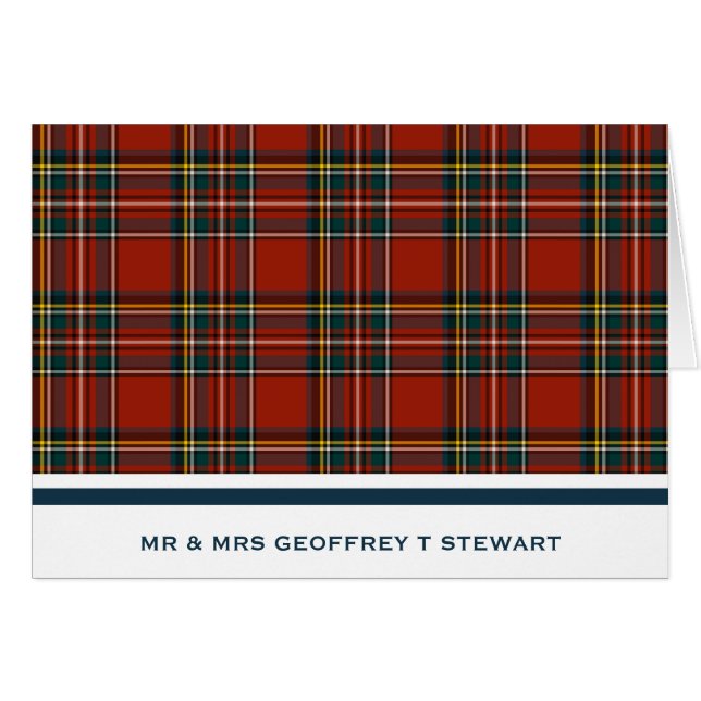 Tartan écossais rouge classique personnalisé (Devant Horizontal)