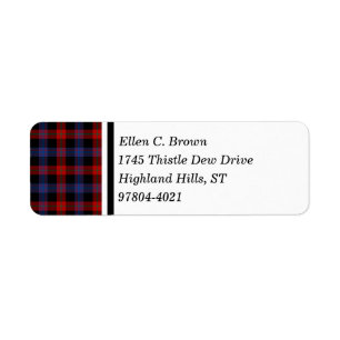 Tartan écossais rouge et bleu de clan Brown