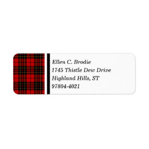 Tartan écossais rouge et noir de clan de Brodie