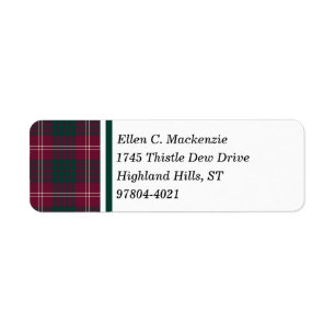 Tartan écossais rouge foncé de clan de Crawford