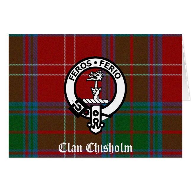 Tartan et insigne de Clan Chisholm (Devant horizontal)
