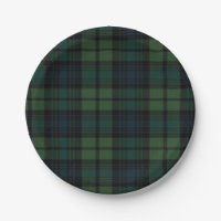 Tartan Fabric 7" Round Paper Plate