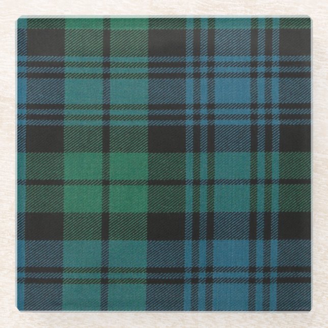 Tartan Fabric Glass Coaster (Front)