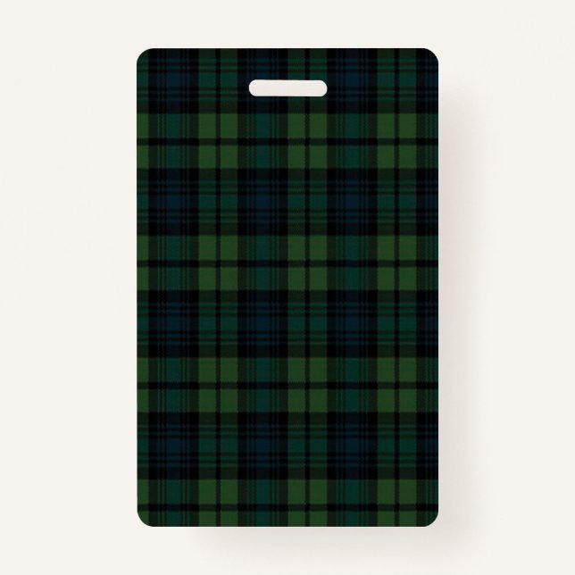 Tartan Fabric Plastic Badge - Vertical (Front)