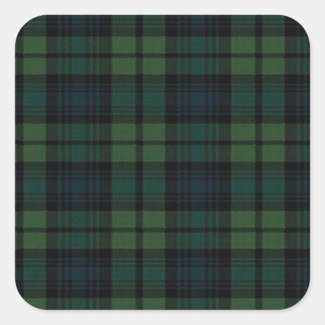 Tartan Fabric Square Stickers (Front)