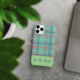 Tartan green-yellow iPhone Case