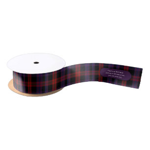 TARTAN HANDFASTING RIBBON PERSONALIZED NAMES DATE SATIN RIBBON