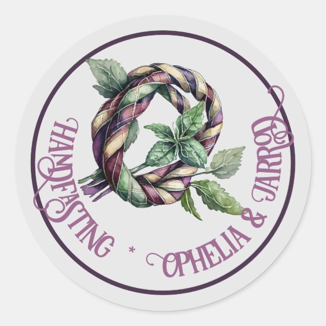 TARTAN HANDFASTING STICKERS FOR FAVORS ENVELOPES (Front)