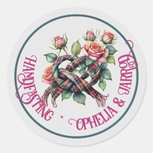 TARTAN HANDFASTING STICKERS FOR FAVORS ENVELOPES