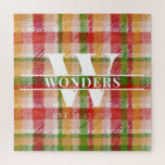 Tartan Hard Plaid Custom Monogrammed Jigsaw Puzzle<br><div class="desc">Tartan Hard Plaid Custom Monogrammed</div>
