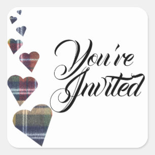 Tartan Heart Envelope Seal Stickers