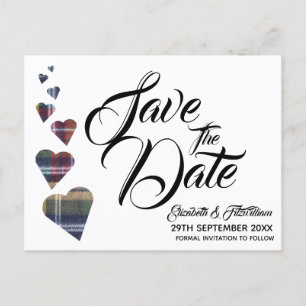 Tartan Heart Save the Date Postcard