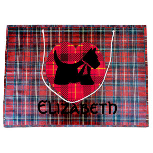 Tartan Heart Scotty Large Gift Bag