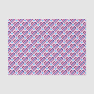 Tartan Hearts Pattern Pink and Blue Valentine Tissue Paper