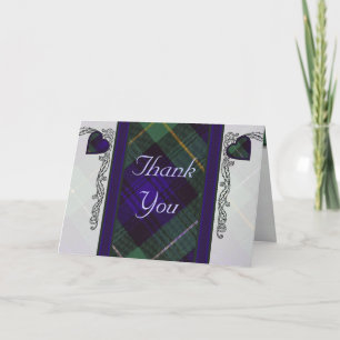 Tartan & hearts - Thank you - Campbell of Argyll Card