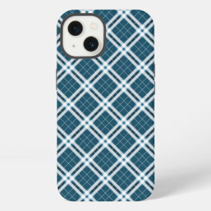Tartan in Blue and white iPhone 13 Case