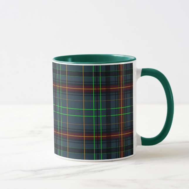 Tartan in blue, orange, green... mug (Right)