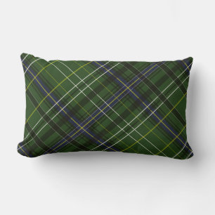 Tartan in green lumbar pillow