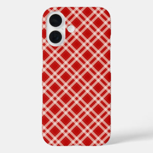 Tartan in red iPhone 16 case