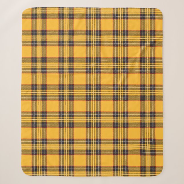 Tartan Jaune Plaid Sherpa Fleece Blanche (Devant)