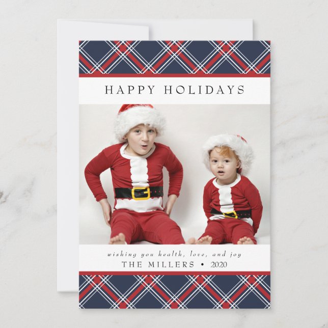Tartan Joyeux Joyeux Joyeux Carte de vacances pour (Devant)