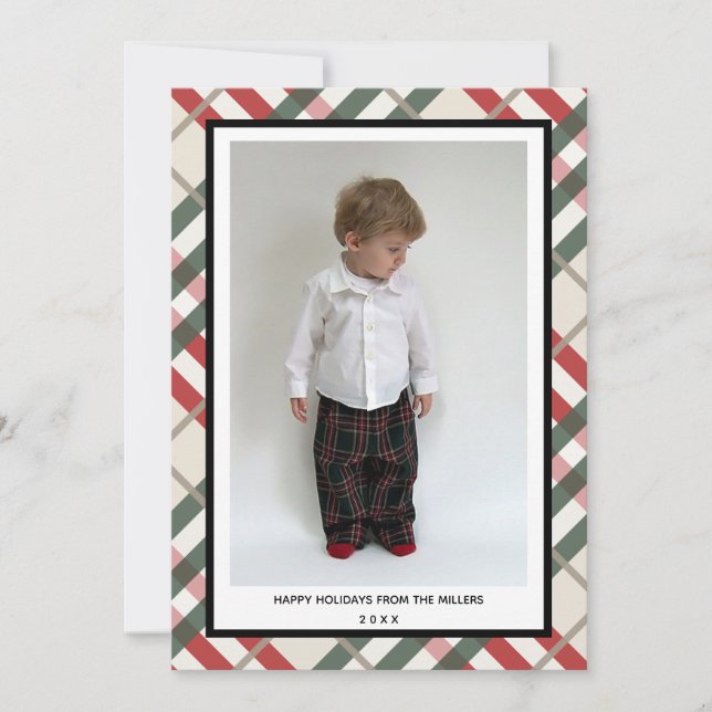 Tartan Joyeux Joyeux Joyeux Carte de vacances pour (Devant)