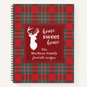 Tartan MacBean Plaid Holiday Family Recipes Notebook